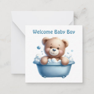 Welkom Nieuwe Baby Boy Kaart Notitiekaartje