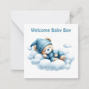 Welkom Nieuwe Baby Boy Kaart Notitiekaartje