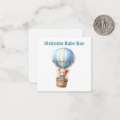 Welkom Nieuwe Baby Boy Kaart Notitiekaartje (Voorkant / Achterkant in situ)