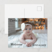 Welkom nieuwe baby-fotoaankondiging feestdagenkaart (Voorkant / Achterkant)