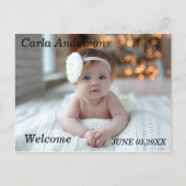 Welkom nieuwe baby-fotoaankondiging feestdagenkaart (Voorkant)