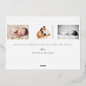 Welkom, nieuwe baby Gold Foil - Birth koninklijke  Folie Feestdagenkaart (Achterkant)