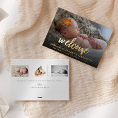 Welkom, nieuwe baby Gold Foil - Birth koninklijke  Folie Feestdagenkaart