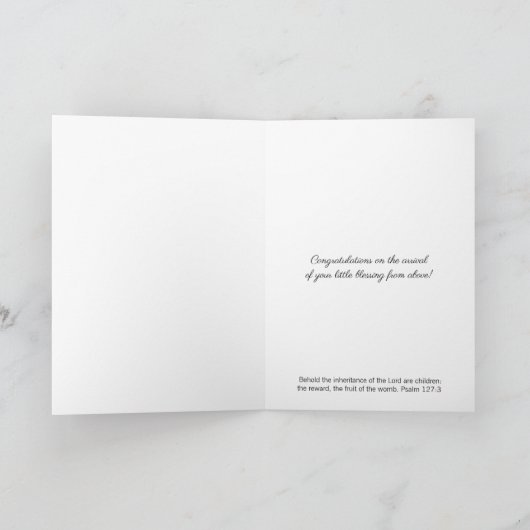 Welkom Nieuwe Baby Jongen of Meisje Religieus Kath Kaart (Binnen)