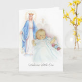 Welkom Nieuwe Baby Jongen of Meisje Religieus Kath Kaart (Gele Bloem)