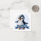 Welkom Nieuwe Baby Kaart Notitiekaartje (Voorkant / Achterkant in situ)