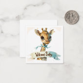 Welkom Nieuwe Baby Kaart Notitiekaartje (Voorkant / Achterkant in situ)