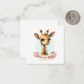 Welkom Nieuwe Baby Kaart Notitiekaartje (Voorkant / Achterkant in situ)