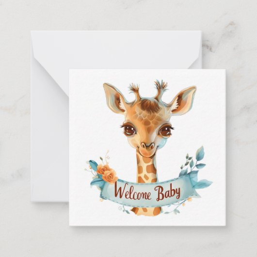 Welkom Nieuwe Baby Kaart Notitiekaartje (Voorkant)