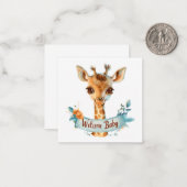 Welkom Nieuwe Baby Kaart Notitiekaartje (Voorkant / Achterkant in situ)