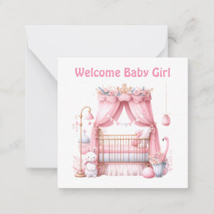 Welkom Nieuwe Baby Meisje Kaart Notitiekaartje