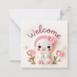 Welkom Nieuwe Baby Meisje Kaart Notitiekaartje