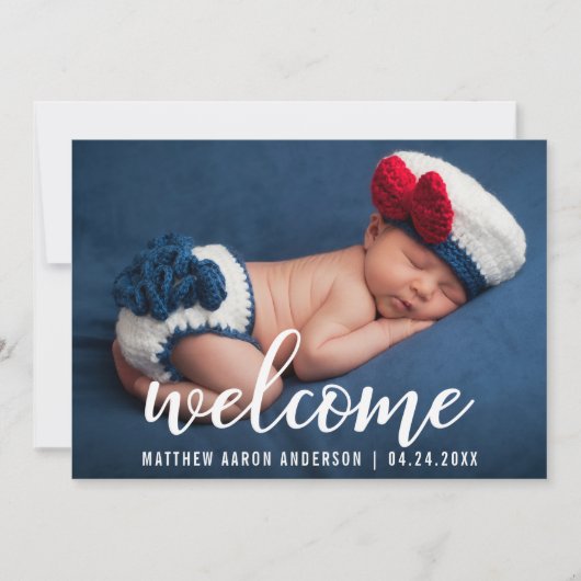 Welkom Nieuwe Baby Modern Kaart (Voorkant)