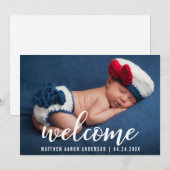Welkom Nieuwe Baby Modern Kaart (Voorkant / Achterkant)