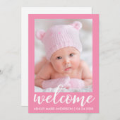 Welkom nieuwe baby moderne aankondiging (Voorkant / Achterkant)