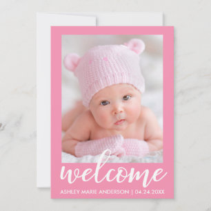 Welkom nieuwe baby moderne aankondiging