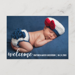 Welkom nieuwe baby moderne kaart W