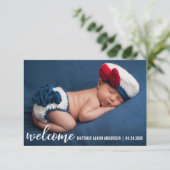 Welkom nieuwe baby moderne kaart W (Staand voorkant)