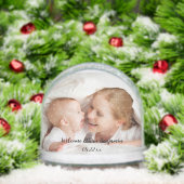 Welkom Nieuwe Baby Naam Datum Sneeuwbol (Kerstmis)