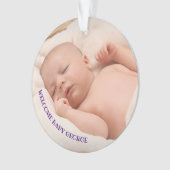 Welkom, nieuwe baby ornament (voorkant)