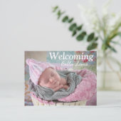 Welkom Nieuwe Baby Verjaardag Aankondiging Briefka (Staand voorkant)