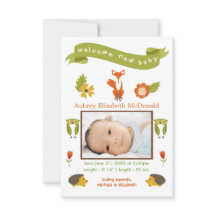 Welkom Nieuwe Baby Woodland - 3x5 Geboorteaankondi