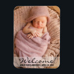 Welkom, nieuwe babyaankondiging Foto Magnet Magneet<br><div class="desc">Welkom,  nieuwe babyaankondiging Foto Magnet</div>
