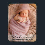 Welkom, nieuwe babyaankondiging Foto Magnet Magneet<br><div class="desc">Welkom,  nieuwe babyaankondiging Foto Magnet</div>