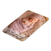 Welkom, nieuwe babyaankondiging Foto Magnet Magneet (Linkerzijde)
