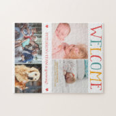WELKOM nieuwe babygeboorte aangepaste fotocollage  Legpuzzel (Horizontaal)