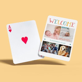WELKOM nieuwe babygeboorte aangepaste fotocollage  Pokerkaarten