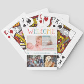 WELKOM nieuwe babygeboorte aangepaste fotocollage  Pokerkaarten (Achterkant)