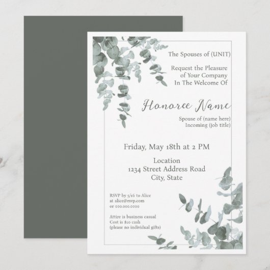 Welkom nieuwe echtgenoot Digitale download Eucalyp Kaart (Voorkant / Achterkant)