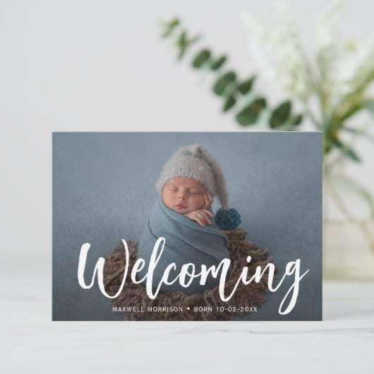 Welkom nieuwe geboortekaart kaart (Staand voorkant)