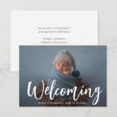 Welkom nieuwe geboortekaart kaart (Voorkant / Achterkant)