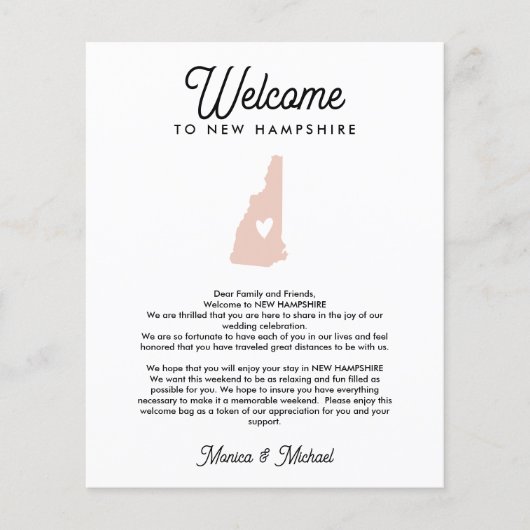 Welkom NIEUWE HAMPSHIRE-brief en -reisroute ELKE K (Voorkant)