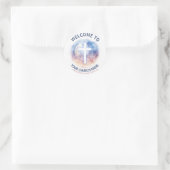 Welkom nieuwe kerklid White crucifix Ronde Sticker (Tas)