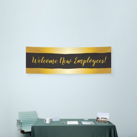 Welkom nieuwe medewerkers Gold en Black Spandoek (Beurs)