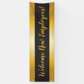 Welkom nieuwe medewerkers Gold en Black Spandoek (Verticaal)