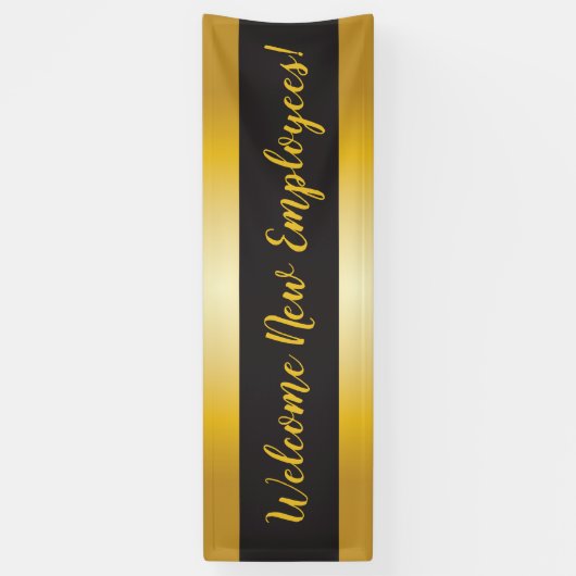 Welkom nieuwe medewerkers Gold en Black Spandoek (Verticaal)