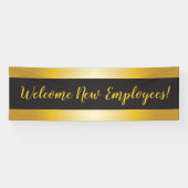 Welkom nieuwe medewerkers Gold en Black Spandoek (Horizontaal)
