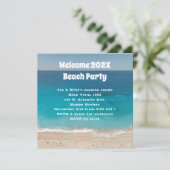 Welkom nieuwjaarsuitnodiging van Beach Party Kaart (Staand voorkant)