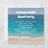 Welkom nieuwjaarsuitnodiging van Beach Party Kaart (Voorkant)