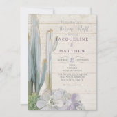 Welkom Night Desert Cactus Succulent Wood Art Kaart (Voorkant)