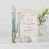 Welkom Night Desert Cactus Succulent Wood Art Kaart (Staand voorkant)