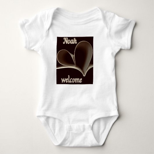 Welkom Noah Heartfelt Baby Bodysuit. Romper (Voorkant)