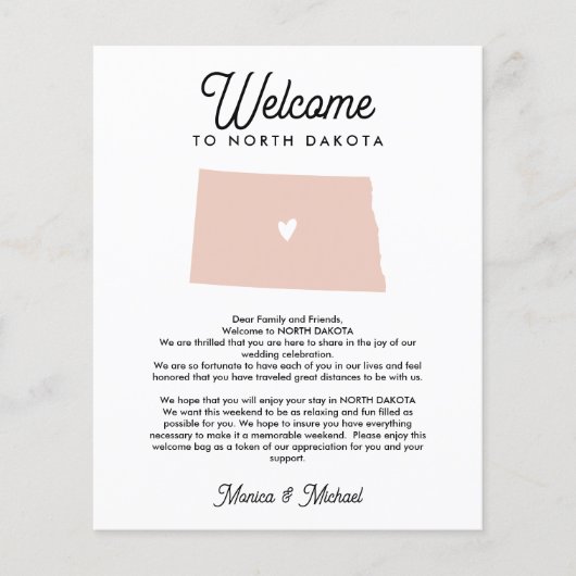 Welkom NOORD DAKOTA Letter Itinerary ELKE KLEUR (Voorkant)