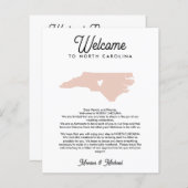 Welkom NORTH CAROLINA Letter-reisroute ELKE KLEUR (Voorkant / Achterkant)