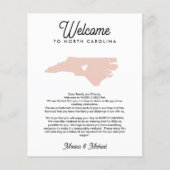 Welkom NORTH CAROLINA Letter-reisroute ELKE KLEUR (Voorkant)