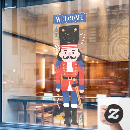 Welkom Notenkraker Soldaat Kerstvakantie Raamsticker (Cafe Raam)
